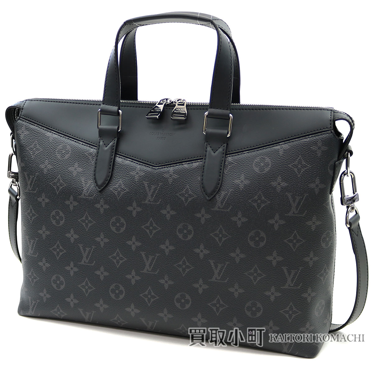 KAITORIKOMACHI: Louis Vuitton M40566 briefcase Explorer monogram eclipse 2WAY shoulder bag ...