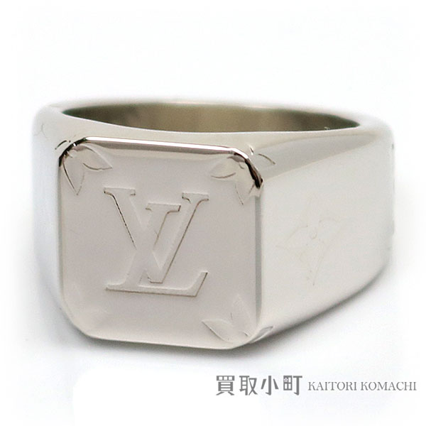 KAITORIKOMACHI: Louis Vuitton M62488 signet ring monogram large size men LV signature ring LV ...