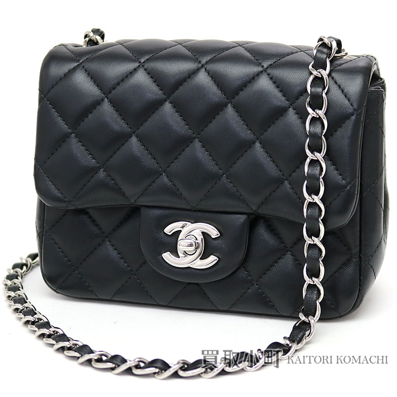 Take Chanel Mini Matelasse Lambskin Classical Music Flap Bag Black Silver Metal Ings Chain Shoulder Slant Here Mark Twist Lock A35200 24