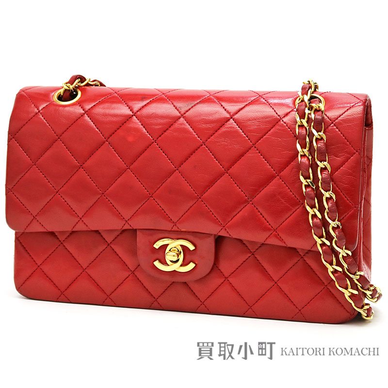 Kaitorikomachi Chanel Matelasse 25 Classic Flap Bag Red Lambskin Chanel Matelasse 25 Classic Flap Bag Red Lambskin Gold Metal Ings Medium W Chain Shoulder Constant Er Line Vintage
