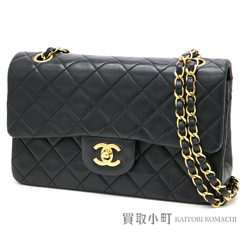 Chanel Matelasse 23 Classic Small Flap Bag Black Lambskin Gold Metal Ings W Chain Shoulder Constant Er Line