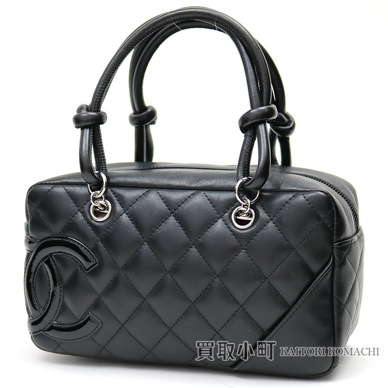 Kaitorikomachi Chanel Cambon Line Mini Bowling Bag Signature Black Chanel Cambon Line Mini Bowling Bag Signature Black Calfskin Enamel Here Mark Handbag Cc A29792 10 Logo