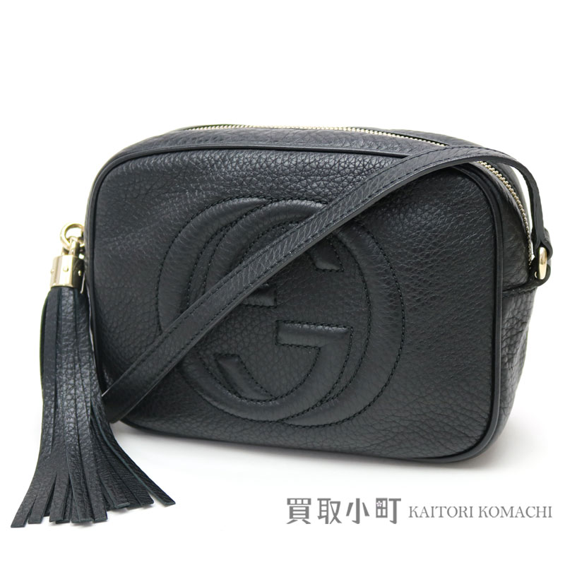 Kaitorikomachi Rakuten Global Market Gucci Soho Black Leather Gucci Soho Black Leather Disco Bag Small Size Tassel Charm Interlocking Grip G Crossbody Shoulder Fringe 308364 A7m0g 1000