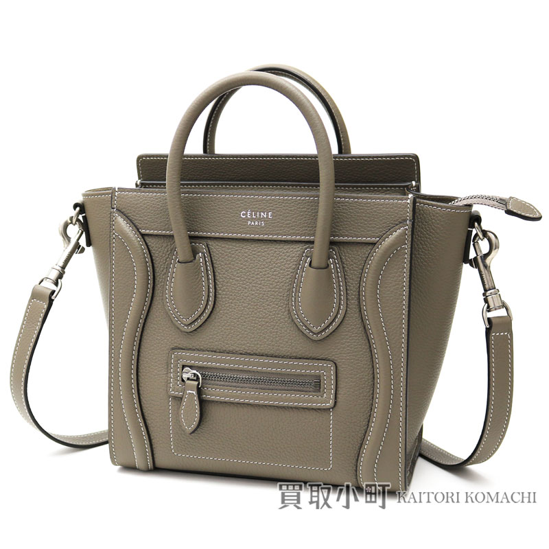 Take Celine Luggage Nano Calfskin Graige 2way Shoulder Bag Handbag Tote Per Slant 168243dru 09so