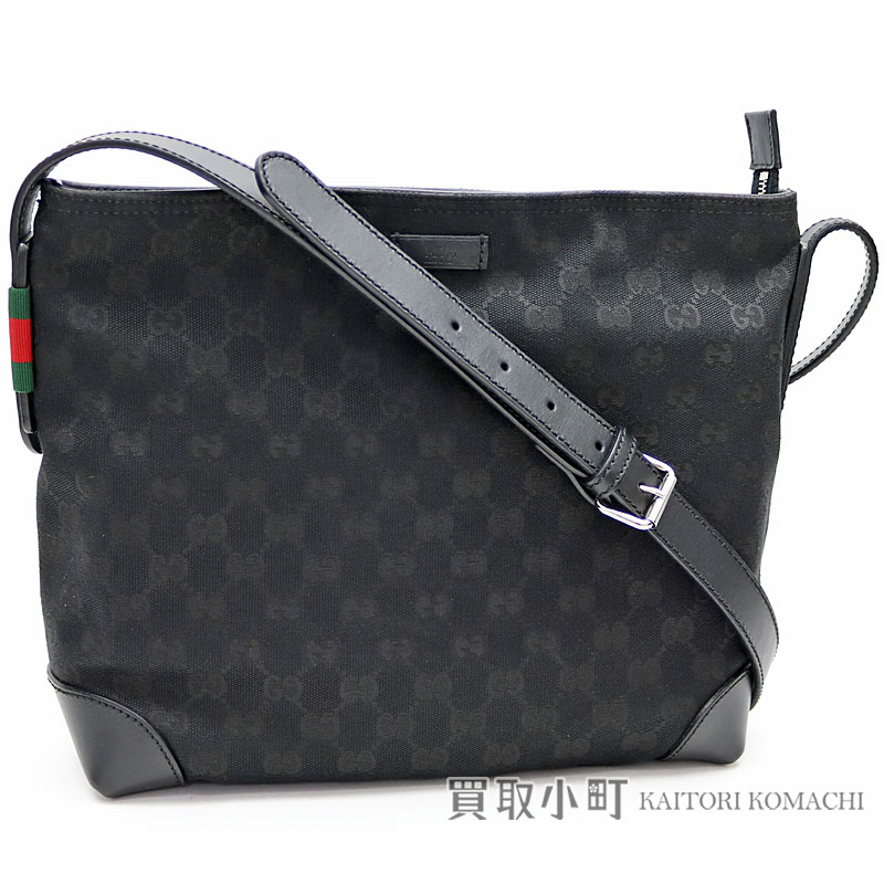 KAITORIKOMACHI: Take Gucci GG canvas messenger bag black slant; shoulder bag Web 337598 KQW9N ...