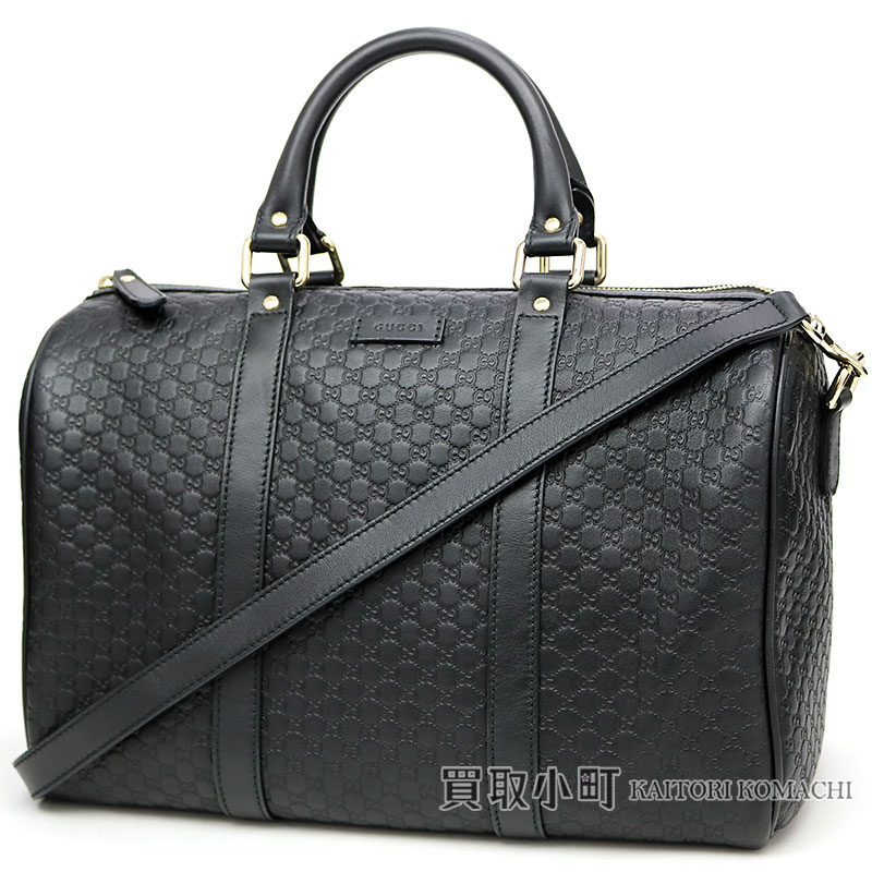 グッチマイクログッチッシマレザーボストンバッグブラック Gg Calfskin 2way Shoulder Bag Handbag Gucci Sima 449646 Bmj1g 1000 Micro Guccissima Boston