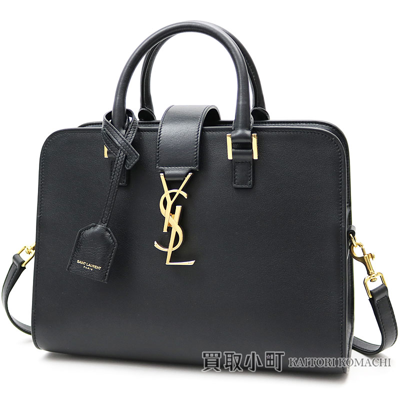 Yves Saint Lau Monogram Baby Hippopotamuses Black Calf Leather Ysl Line 2way ショルダーバッグキャバスバッグ 372087 Boo0j 1000 Monogramme Cabas