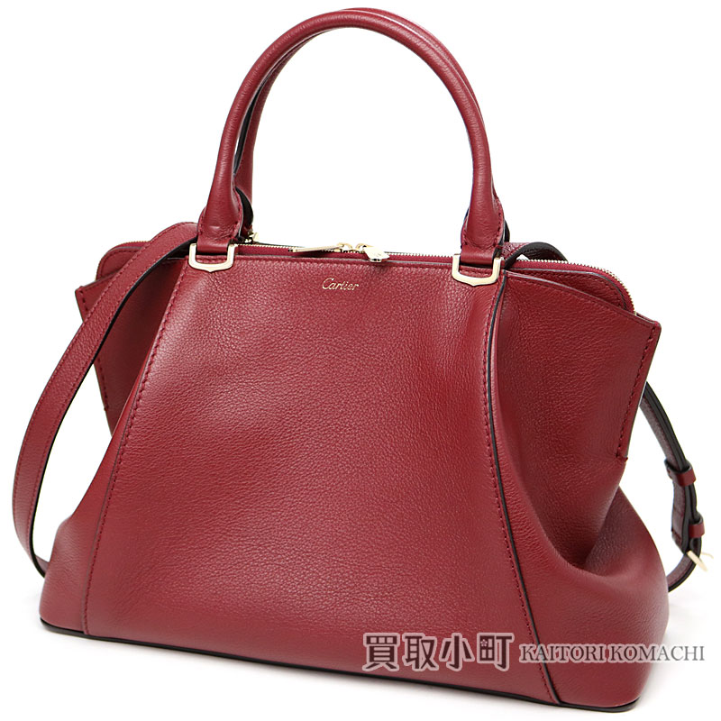 Cartier C Do Bag Sm Red Spinel Color Avian Yong Leather Gold Finish 2way Shoulder Handbag Tote L1001829 De Small Model Cartier C Do Bag Sm Red Spinel Color Avian Yong Leather Gold Finish 2way Shoulder Handbag Tote L1001829 De Small Model