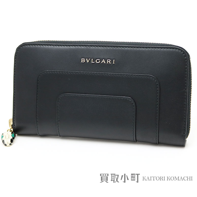 楽天市場美品ブルガリ BVLGARI セルペンティ フォーエバー ジップウォレット スネークヘッドモチーフチャーム ブラック