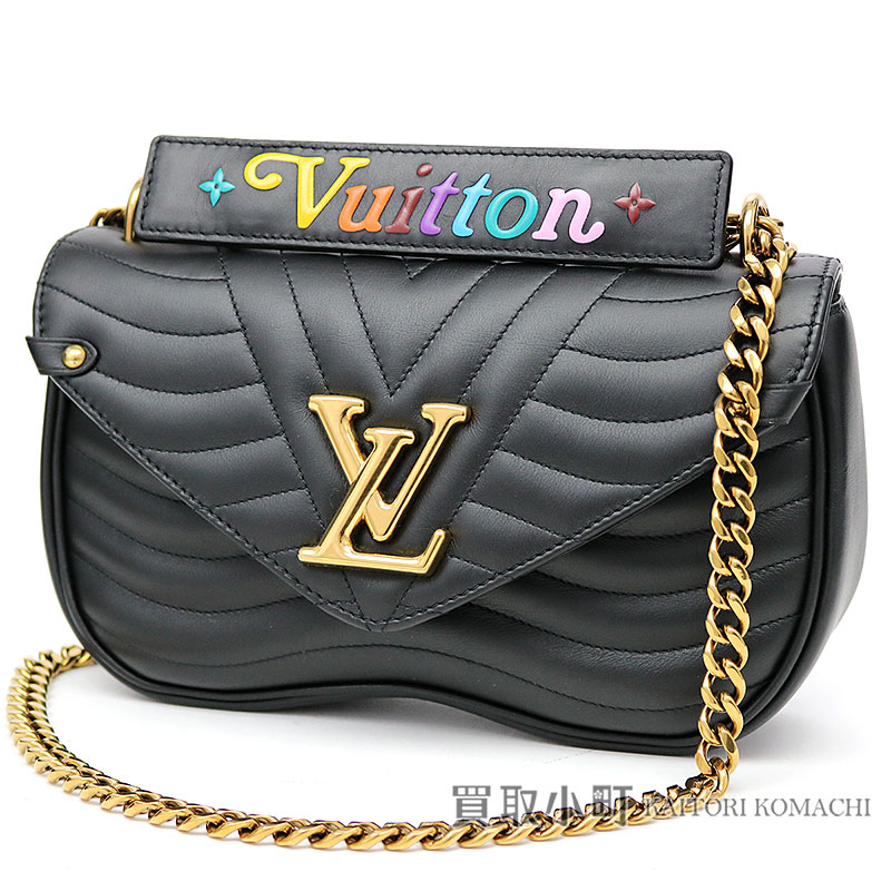 Louis Vuitton M51498 New Wave Chain Bag Mm Black Quilting Calfskin 2way Shoulder Multicolored Signature Lv Louis Vuitton M51498 New Wave Chain Bag Mm Black Quilting Calfskin 2way Shoulder Multicolored Signature Lv