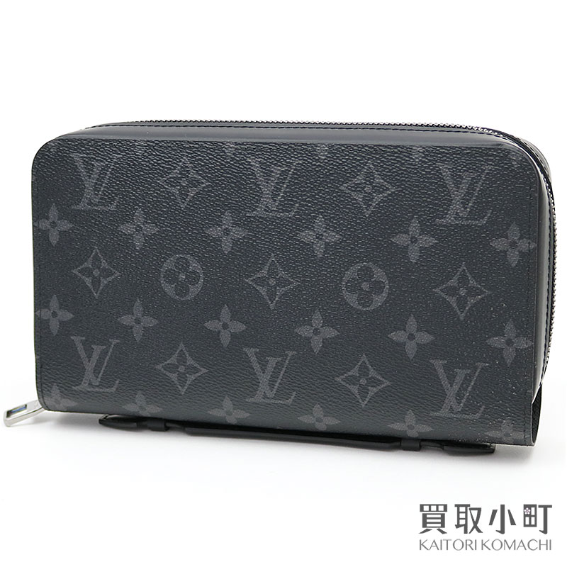 KAITORIKOMACHI: Louis Vuitton M61698 ジッピー XL monogram eclipse round fastener long wallet サイフメンズ ...