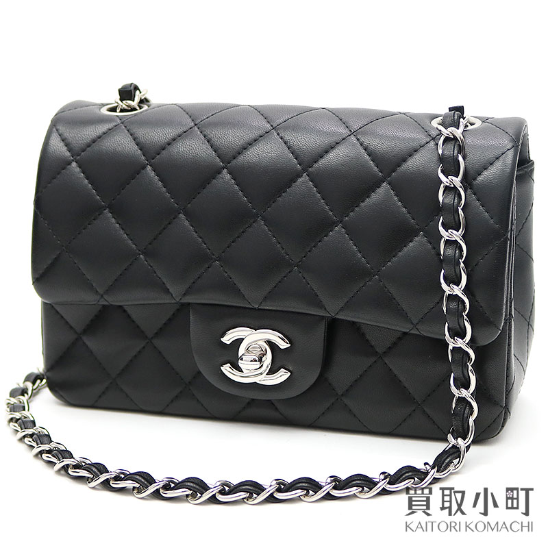 【楽天市場】【新品同様】シャネル 【CHANEL】 ミニマトラッセ チェーンショルダー フラップバッグ ブラック シルバー金具 ラムスキン