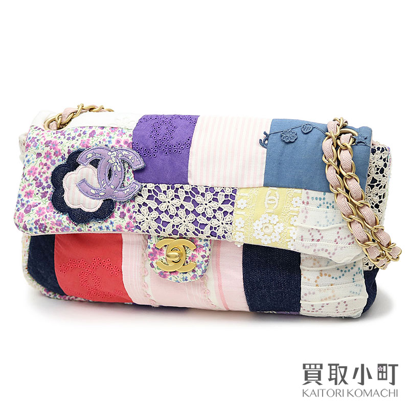 Chanel Patchwork Chain Shoulder Bag Multicolored Flap Flower Motif A31818 10 Chanel Patchwork Chain Shoulder Bag Multicolored Flap Flower Motif A31818 10