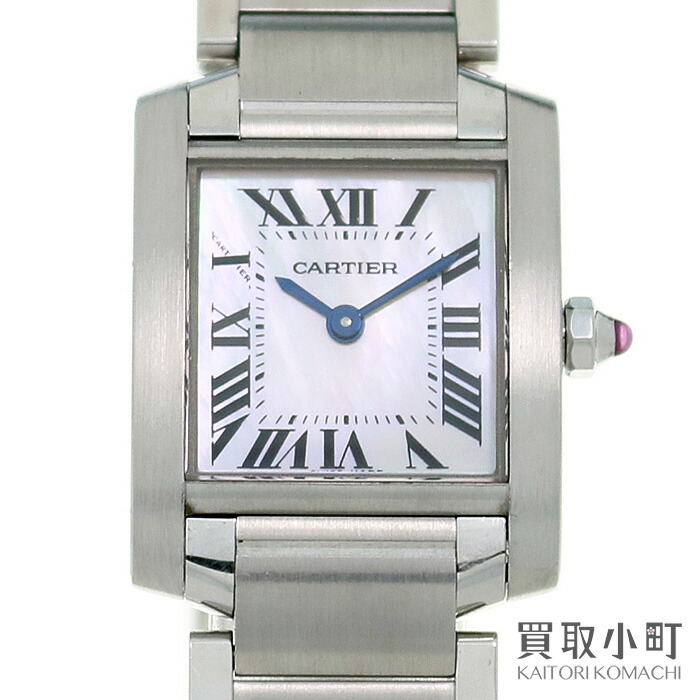 Kaitorikomachi Watch W51028q3 Tank Francaise Small Model Ss Watch W51028q3 Tank Francaise Small Model Ss Mop For The カルティエタンクフランセーズ Sm Pink Shell Lady S Bracelet Quartz Woman