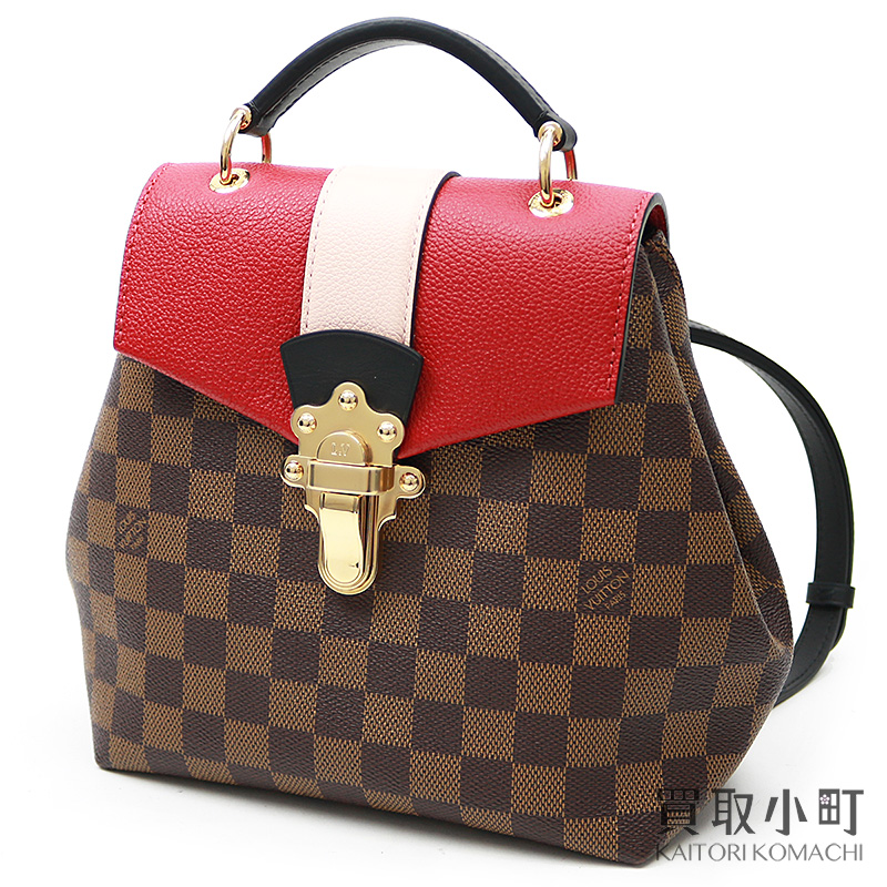 KAITORIKOMACHI: Louis Vuitton N40104 クラプトンバックパックダミエスカーレットトリヨンレザー 3WAY shoulder bag rucksack day ...