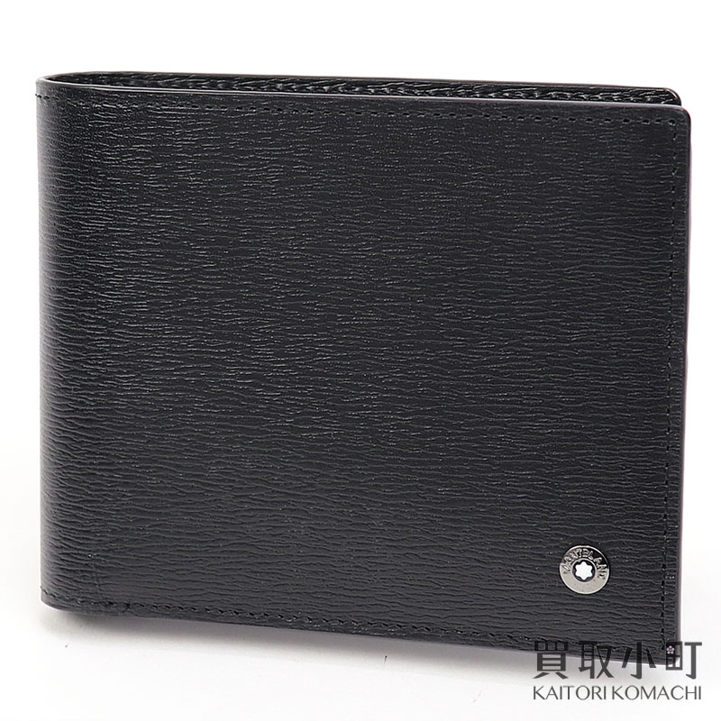 非常に高い品質 ブラック スモール マネークリップ付 6cc ウエストサイドウォレット 未使用品 モンブラン Montblanc 4810 カーフレザー Small Sランク 新品同様 Clip Money 6cc Wallet Westside 4810 メンズ コンパクトウォレット 札入れ 二つ折り財布
