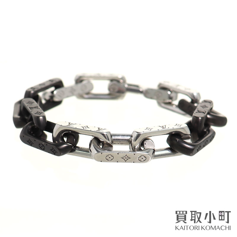 Louis Vuitton M62486 Monogram Chain Bracelet Metal Silver 19.5cm