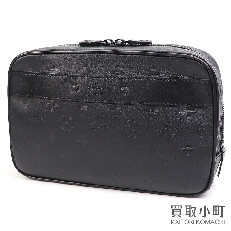 【美品】ルイヴィトン【LOUIS VUITTON】M68589 トゥルーストワレ GM モノグラムシャドウ 合切袋 二つ目御徒面子 クラッチペダル御徒面子 LV TOILET POUCH GM【A序列付ける】【中古】