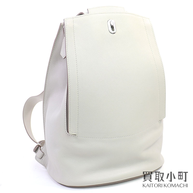 【最大限度1万円OFFクーポン券! 6/10～】【美品】エルメス【HERMES】サック広告業 GR24 うしろ側容器に並べる エヴァーグレイン しろがね色金具 スモール 背嚢 デイパック SACK AD GR24【A序列付ける】【中古】【中古】