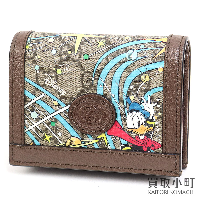 楽天市場】【美品】グッチ × ディズニー【GUCCI × DISNEY】ドナルドダック コンパクトウォレット GGスプリーム べージュ＆エボニー  カードケース 二つ折り財布 648121 2M1AT 8679 DONALD DUCK COMPACT WALLET【Aランク】【中古】 : 買取小町