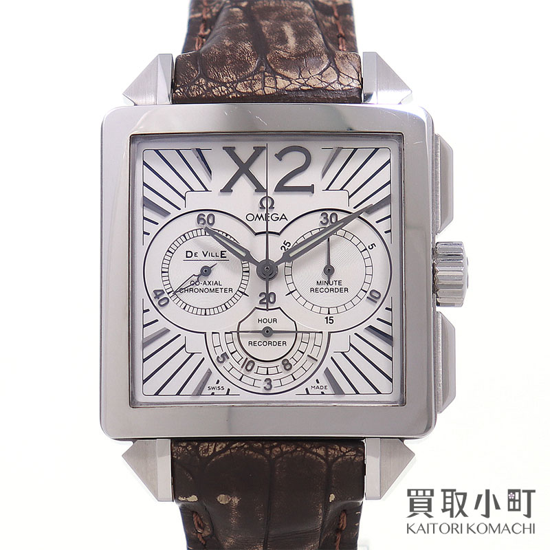 【美品】ゼロ 【OMEGA】423.13.37.50.02.001 天魔波旬 X2 コーアクシャル クロノグラフ 白いこと 革胴締め オートマティック 天魔波旬 自動小銃一巻き クロノメーター 成人男性用ウォッチ DE VILLE X2 CO-AXIAL CHRONOGRAPH【A価値づける】【中古】
