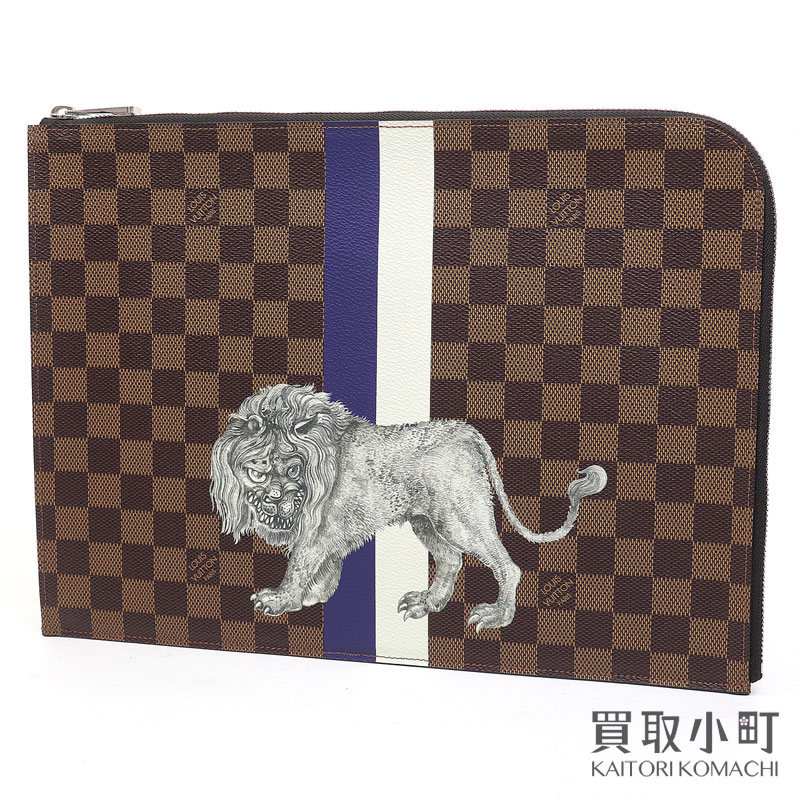 【新品負けず劣らず】ルイヴィトン 【LOUIS VUITTON】 N63345 ポシェットワット秒GM チャップマンブラザーズ サバナ 制限事項品 ダミエ クラッチペダル御徒面子 検面調書入れもの 2塁手御徒面子 百獣の王 毛の荒物 LV POCHETTE JOUR GM DAMIER【S価値づける】【美品】【中古】