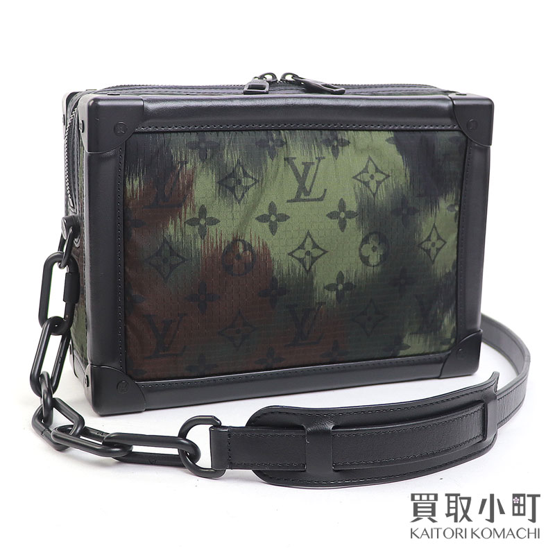 【美品】ルイヴィトン 【LOUIS VUITTON】M56428 ホンブルグ帽ブート モノグラム 化けの皮 黒いことなめし革 ナイロン ショルダーバッグ 伝達人 曲がった掛け LV SOFT TRUNK MONOGRAM【A位置づける】【中古】