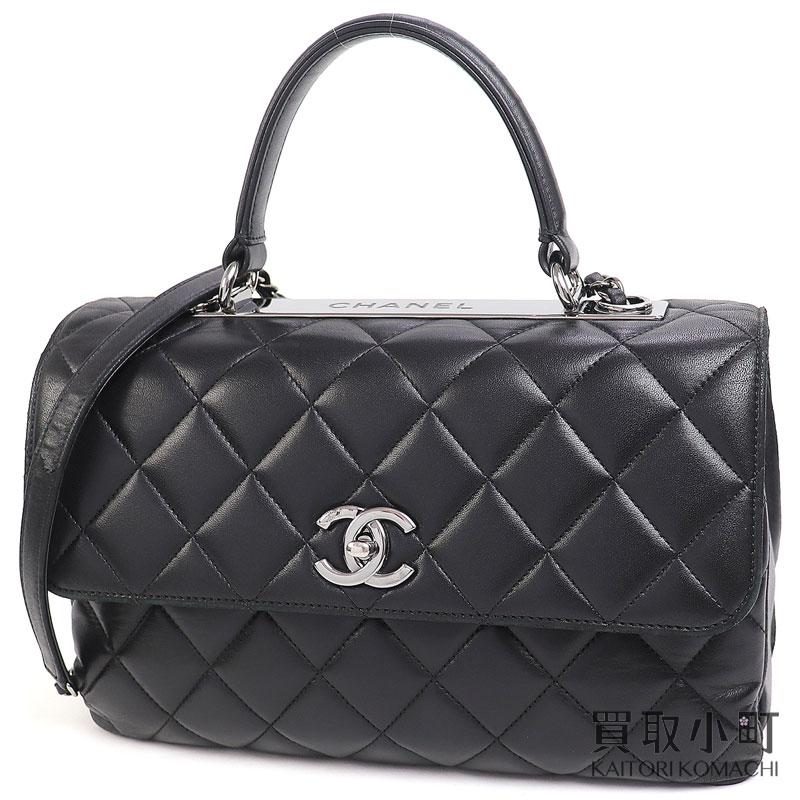 CHANEL シャネル ブラックレザー ハンドバッグ CHANEL シャネル ハンドバッグ レディース ブラック AS4544