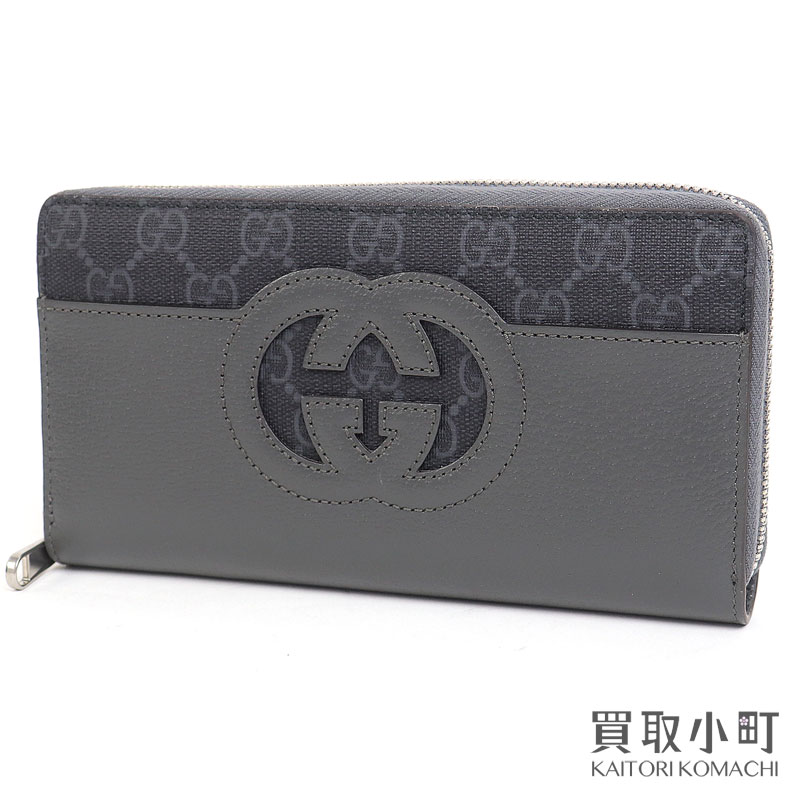 GUCCI グッチ ラウンドジップ長財布 GGキャンバス レザー GUCCI グッチ ラウンドジップ長財布 GGキャンバス レザー