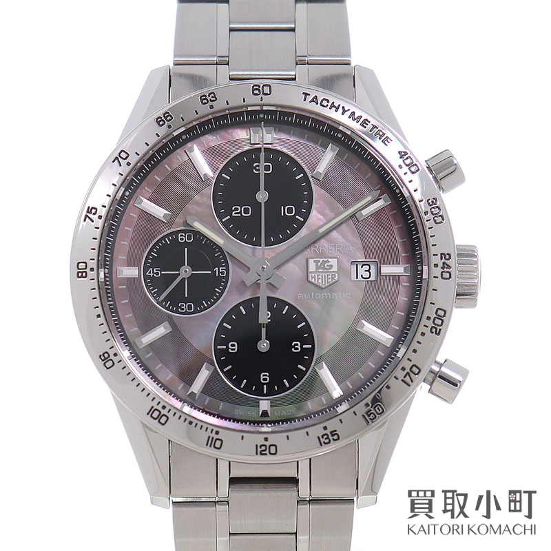 【美品】タグホイヤー 【TAGHeuer】カレラ タキ米突 クロノグラフ お月さまパール キャリバー16 黒いこと甲殻 SSブレス 自動小銃一巻き 成人男性用ウォッチ CV201P.BA0794 CARRERA CHRONOGRAPH MOON PEARL WATCH【A位置付ける】【中古】 腕時計-メンズ腕時計