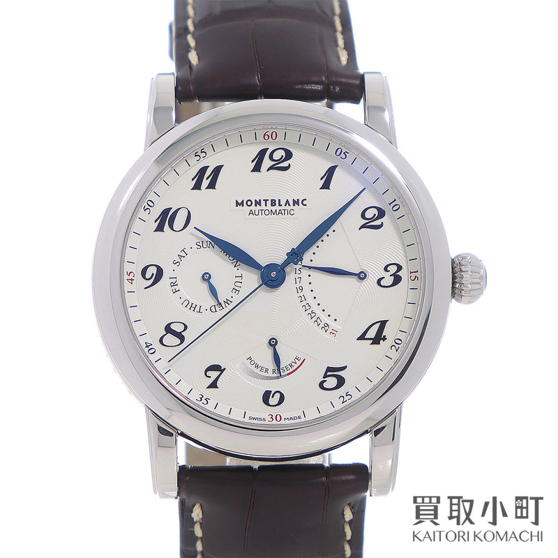 【美品】モンブラン【MONTBLANC】スターレトログラード オートマティック メンズウォッチ デイデイト 力強さ取っておく クロコレザー 革三尺帯 自動小銃一巻き 成人男性用ウオッチ 106462 STAR RETROGRADE AUTOMATIC WATCH【SA位置づける】【中古】