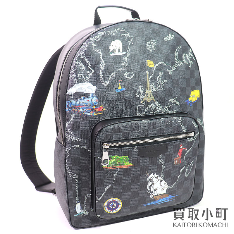 【最大1万円OFFクーポン! 4/10～】【美品】ルイヴィトン【LOUIS VUITTON】N40199 マップ ジョッシュ バックパック ダミエグラフィット メンズ バックパック リュックサック デイパック サックアド プリント LV MAP JOSH BACKPACK D【中古】