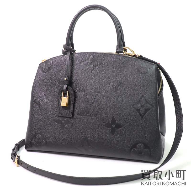 【新品同様】ルイヴィトン【LOUIS VUITTON】 M45811 グランパレMM モノグラムアンプラント ノワール トート ハンドバッグ ブラックレザー LV GRAND PALAIS MONOGRAM EMPREINTE【SAランク】【美品】【中古】