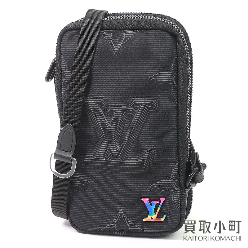 ルイヴィトン【LOUIS VUITTON】M80141 ダブル 電話機車寄せ 3Dモノグラム 2054 メンズ ミニショルダーバッグ 曲がった掛け ポシェットウォレット DOUBLE PHONE POUCH【AB価値づける】【中古】