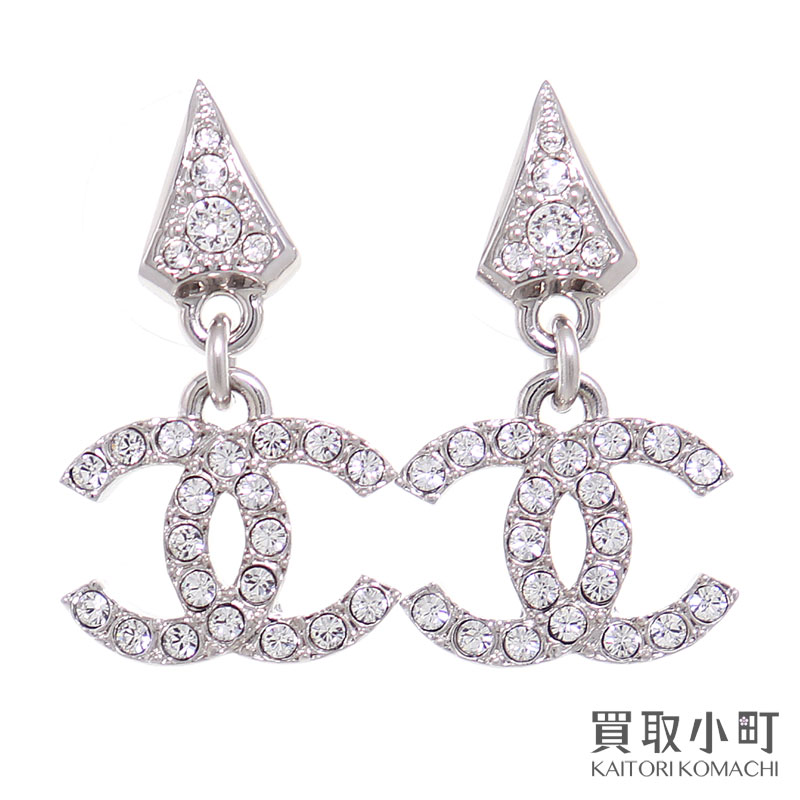 楽天市場】【美品】シャネル 【CHANEL】 ロゴ メタル×ストラス ピアス