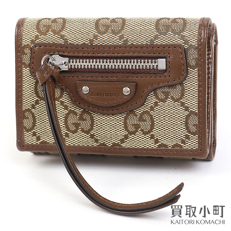 ✨未使用級✨バレンシアガ GUCCI カードケース コラボ シェリーライン 未使用級】GUCCI バレンシアガ 折り財布 マーモント シェリー