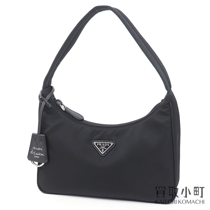 【美品】プラダ 【PRADA】リエディション2000 リナイロン ミニバッグ ブラック テスート トライアングルロゴ ホーボー ショルダーバッグ 1NE515 RDH0 F0002 Re-Edition 2000 Re-Nylon Mini Bag【Aランク】【中古】