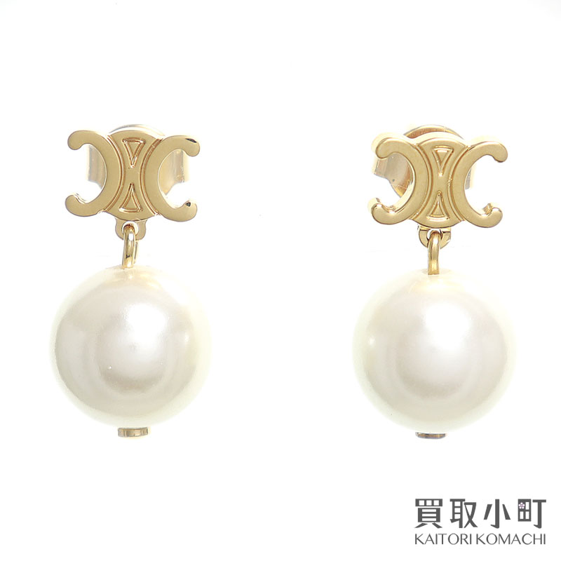 楽天市場】CELINE セリーヌ Triomphe Gourmette Studs Earrings ピアス