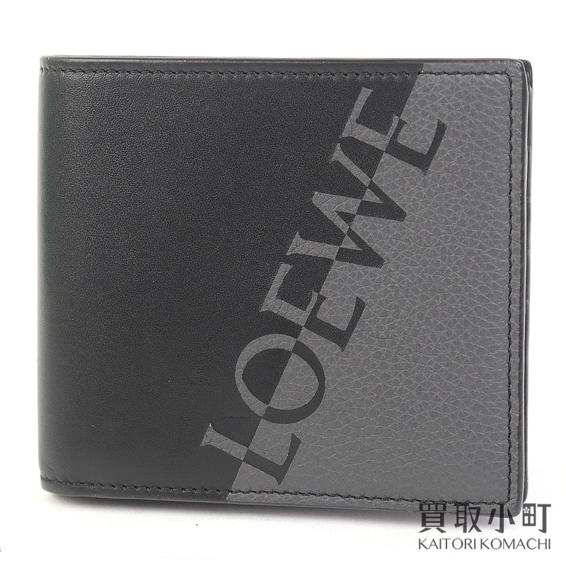 楽天市場】ロエベ 財布 二つ折り ブラック グレー 黒 メンズ