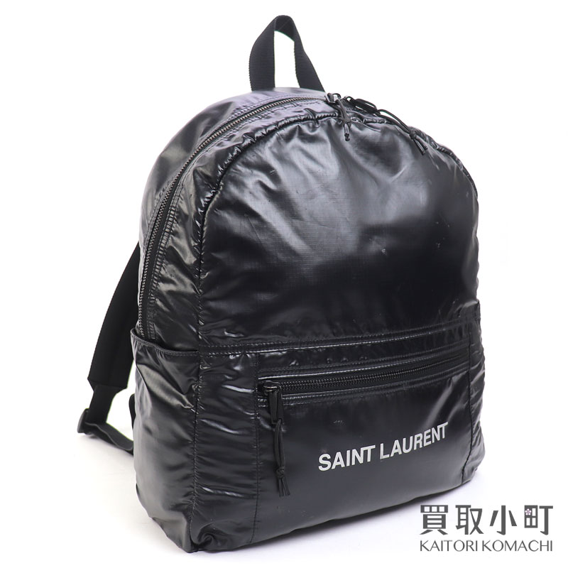 サンローラン【SAINT LAURENT】 ヌックス うしろ側風呂敷き包み 黒いこと ナイロン 背嚢 デイパック 623698 HO21Z 1054 NUXX BACKPACK BLACK 【AB価値づける】【中古】