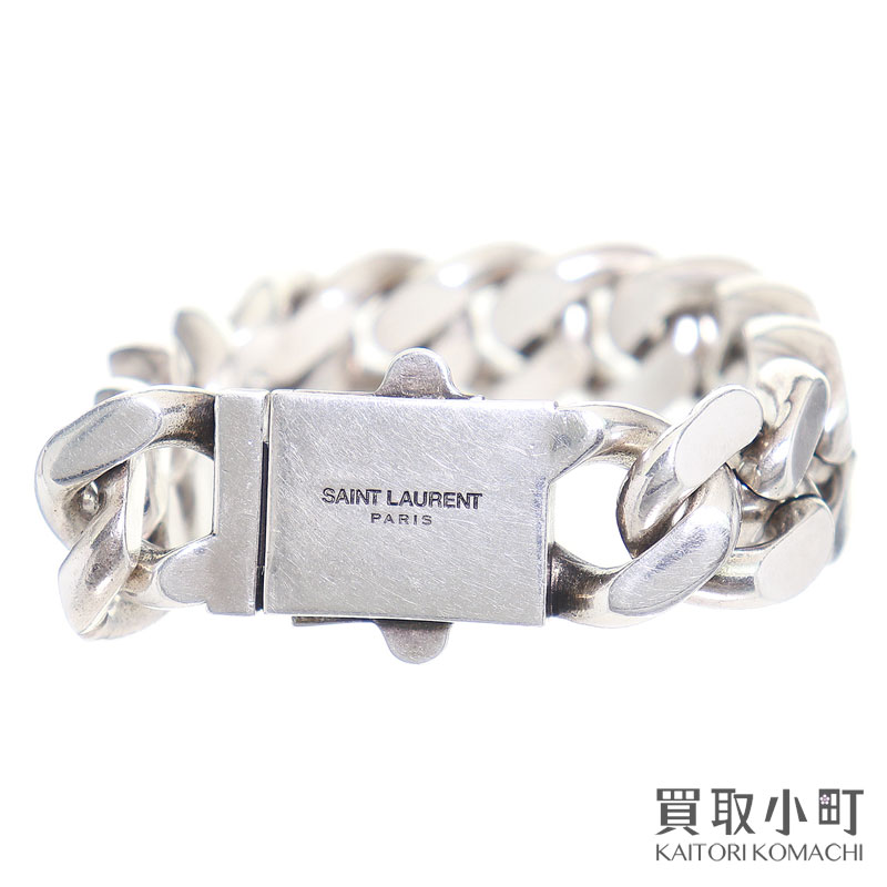 SAINT LAURENT シルバーバングル　サンローラン　サイズM アクセ サンローラン SAINT LAURENT ブレスレット バングル カサンドラ