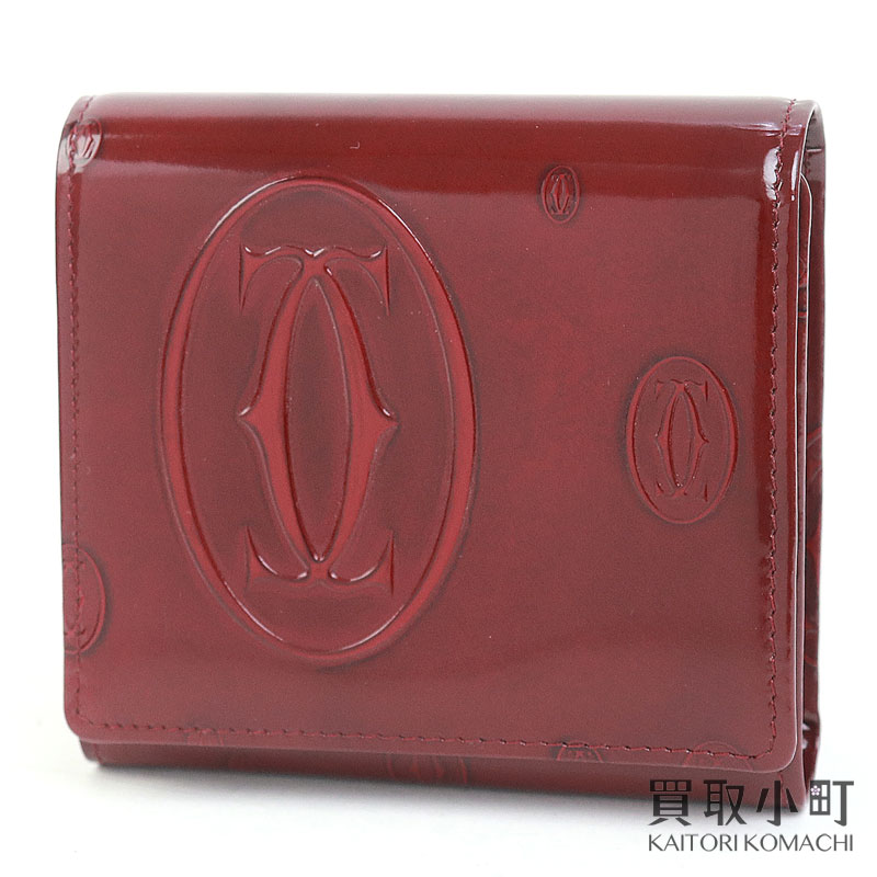 Cartier ハッピーバースデー　ボルドー エナメルレザー ハンドバック ec-23782-1.jpg