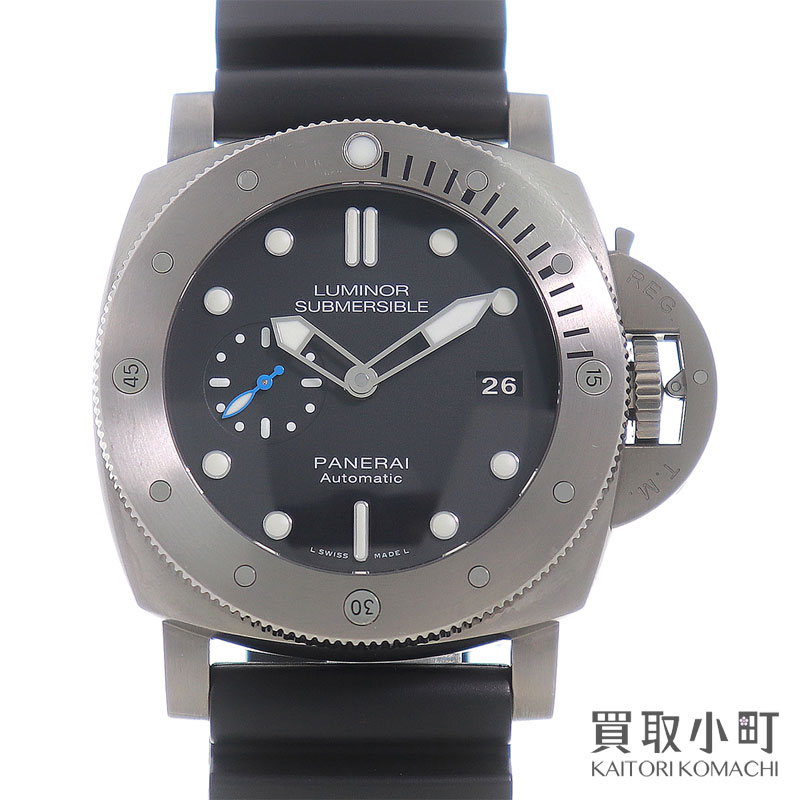 オフィチーネ パネライ【OFFICINE PANERAI】サブマーシブル 1950 3デイズ オートマティック チタニオ スモールセコンド メカニカル メンズ ダイバーズウォッチ ブラック チタン 男性用腕時計 自動巻き PAM01305 U番 SUBMERSIBLE 3 DAYS AUTOMATIC【ABランク】【中古】