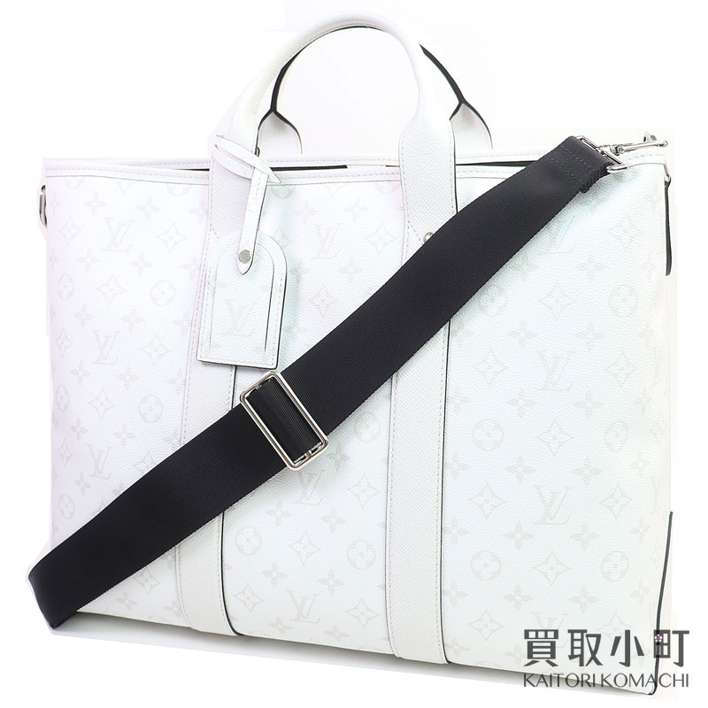【新品負けず劣らず】ルイヴィトン【LOUIS VUITTON】M30919 土日 トートNM オプティックホワイト モノグラム 帆布 タイガレザー2WAYショルダーバッグ LV WEEKEND TOTE NM【SA位置づける】【美品】【中古】