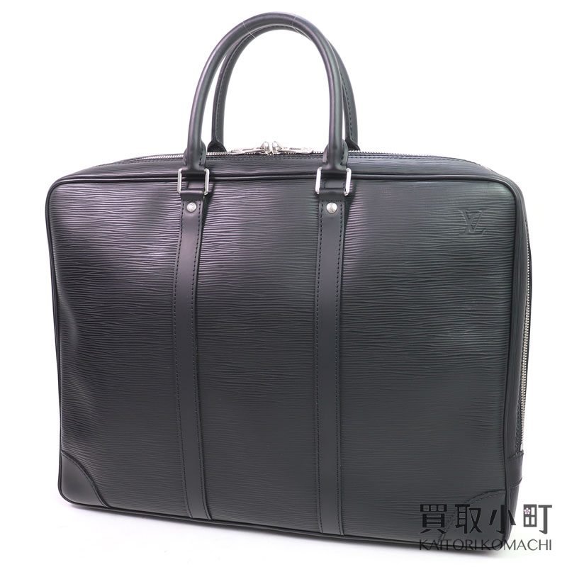【美品】ルイヴィトン 【LOUIS VUITTON】M59162 ポルトドキュマンヴォワヤージュ エピ ノワール しろがね色金具 ブリーフ容れもの 商行為御徒面子 書きもの鞄 メンズ 黒いことなめし革 LV PDV PORTE-DOCUMENTS VOYAGE EPI【A序列付ける】【中古】