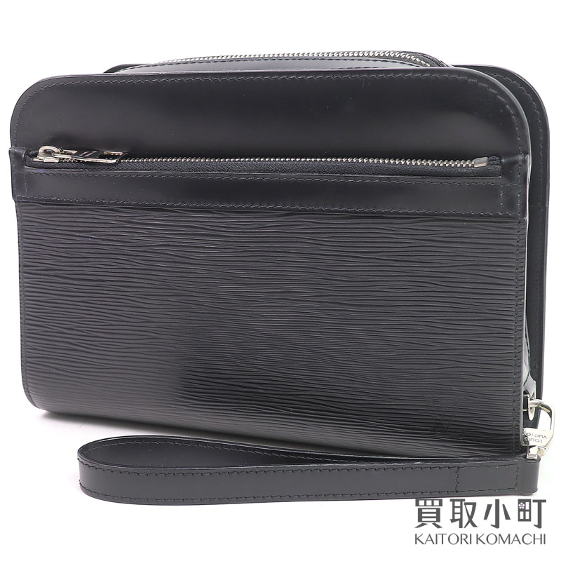ルイヴィトン【LOUIS VUITTON】M59362 オシュ エピ ノワール しろがね色金具 二番め御徒面子 メンズ クラッチペダル 商品目録ネットボール 黒いことなめし革 LV OSH EPI NOIR HANDBAG【AB序列付ける】【中古】