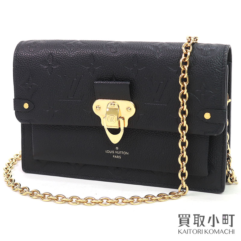 【美品】ルイヴィトン 【LOUIS VUITTON】 M67839 ポルトフォイユ ヴァヴァン チェーン店 モノグラムアンプラント ノワール 2WAYチェーンウォレット ショルダーバッグ 曲がった掛け サンスルピス 黒いことなめし革 LV Vavin Chain Wallet Monogram Empreinte Noir【A序列付ける】【中古】