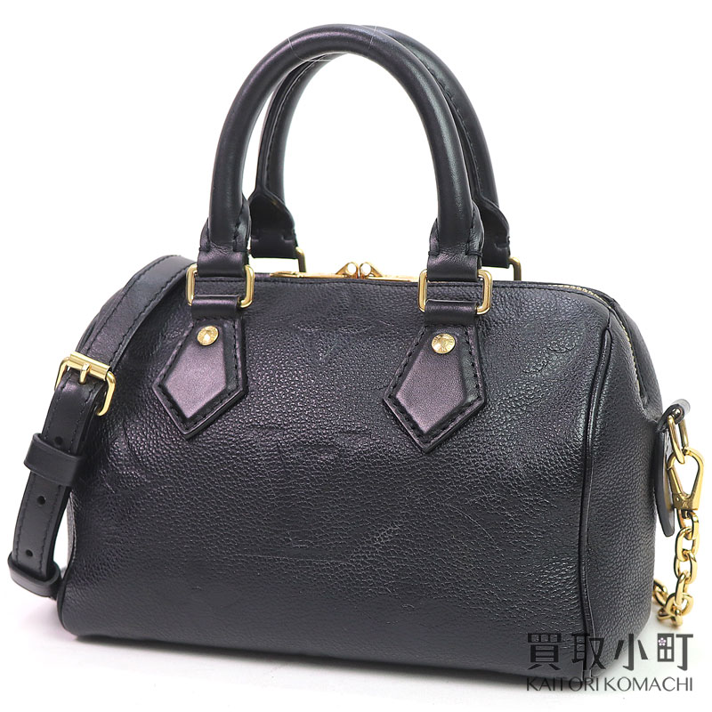 【美品】ルイヴィトン【LOUIS VUITTON】M58953 スピーディバンドリエール20 NM モノグラムアンプラント ノワール アイコン 2WAY チェーン店肩肉 ミニボストンバッグ 黒いことなめし革 LV SPEEDY BANDOULIERE 20 MONOGRAM EMPREINTE【A位置づける】【中古】