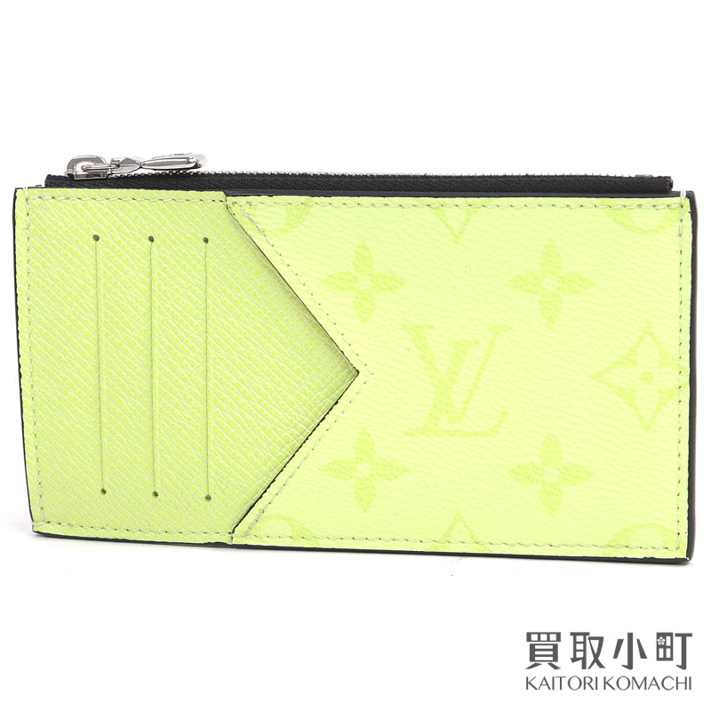 【未当て嵌める品】ルイヴィトン【LOUIS VUITTON】M14109 コインカードホルダー モノグラム タイガラマ レモン水 コインケース 歌留多容れもの 釣り銭入れ 金入れ サイフ  LV COIN CARD HOLDER TAIGA【S位置づける】【新品負けず劣らず】