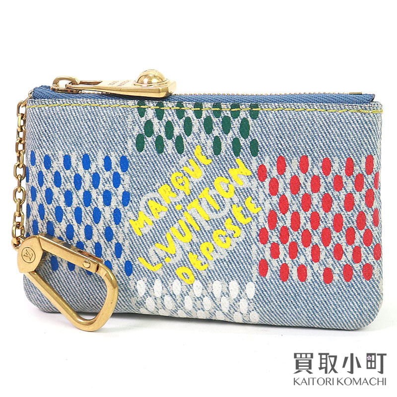 【美品】 ルイヴィトン【LOUIS VUITTON】N00188 カードキーケース ポシェットクレ LV バーズダミエ ジーンズ 足がかり合財袋 コインケース 御釣り入れ キーホルダー 銭入れ LV KEY POUCH【A序列付ける】【中古】